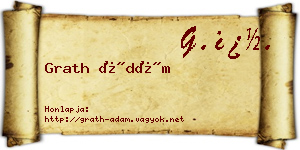 Grath Ádám névjegykártya